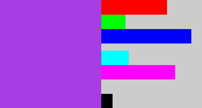 Hex color #a73ee4 - lightish purple