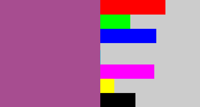 Hex color #a74d90 - purpleish