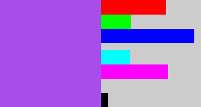 Hex color #a74dec - lightish purple