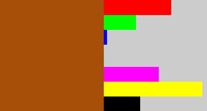 Hex color #a74e08 - cinnamon