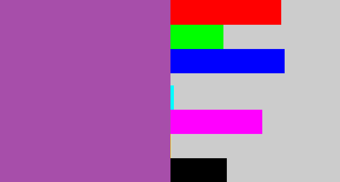 Hex color #a74eaa - ugly purple