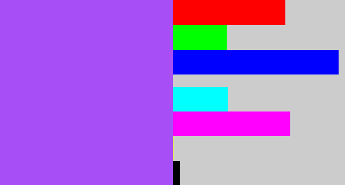Hex color #a74ef6 - lighter purple