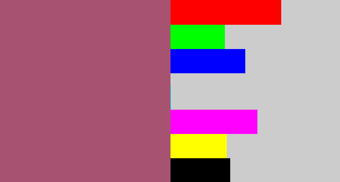 Hex color #a75270 - light plum