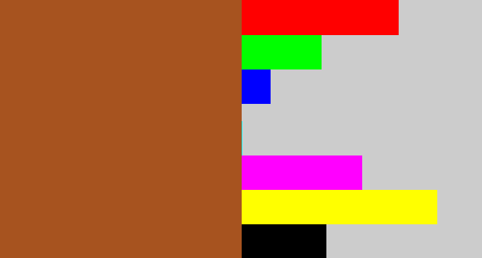 Hex color #a7531f - sienna