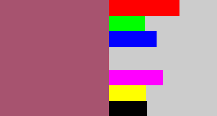 Hex color #a7536f - light plum