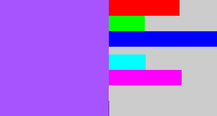 Hex color #a754fe - lighter purple