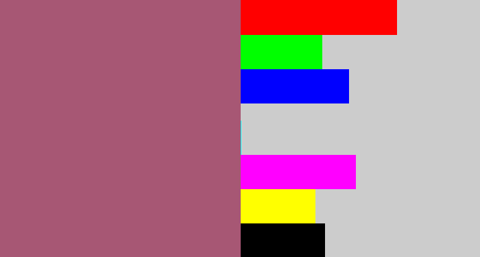 Hex color #a75774 - light plum