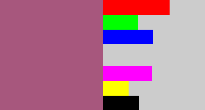 Hex color #a7577d - light plum