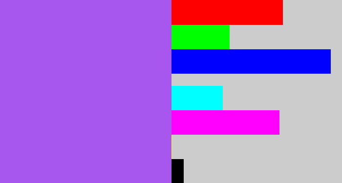 Hex color #a757ee - lighter purple