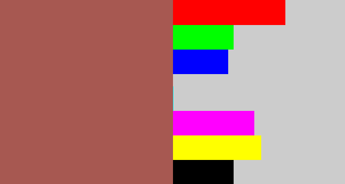 Hex color #a75851 - light maroon