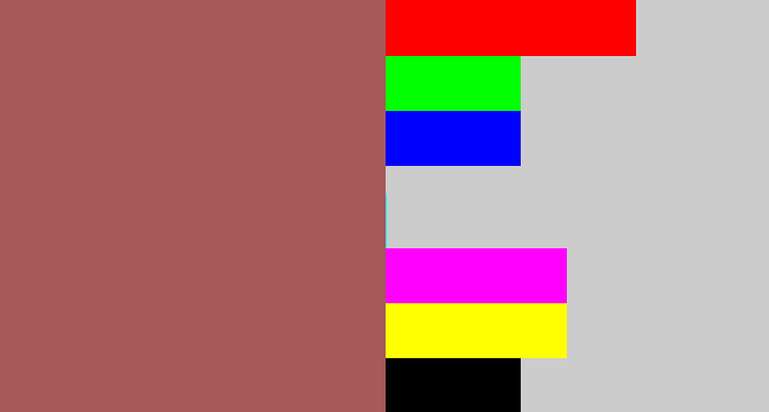 Hex color #a75858 - light maroon