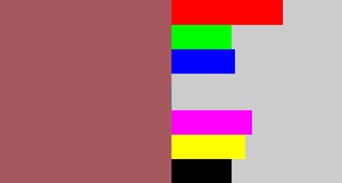 Hex color #a7585f - light maroon