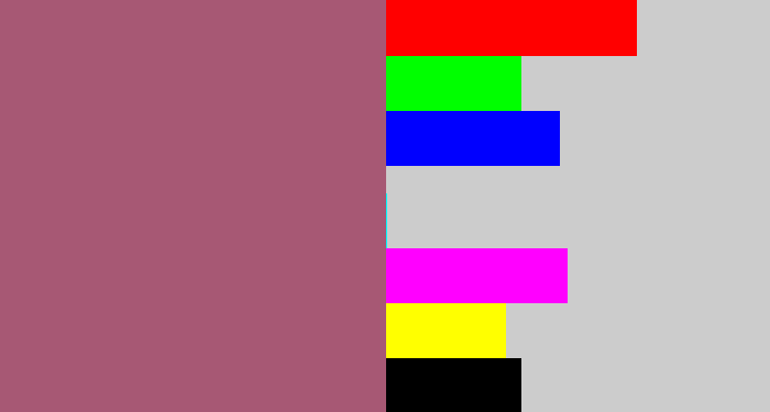 Hex color #a75874 - light plum