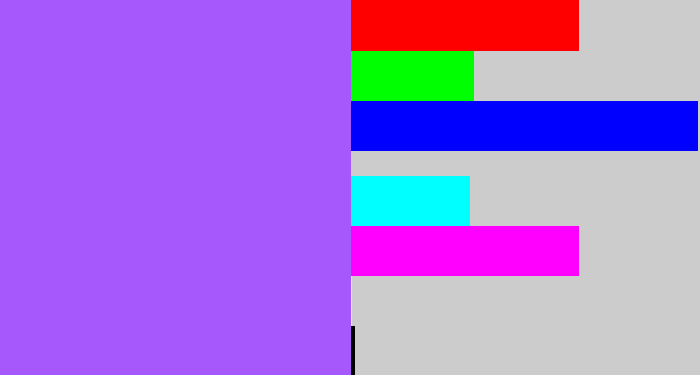 Hex color #a758fc - lighter purple