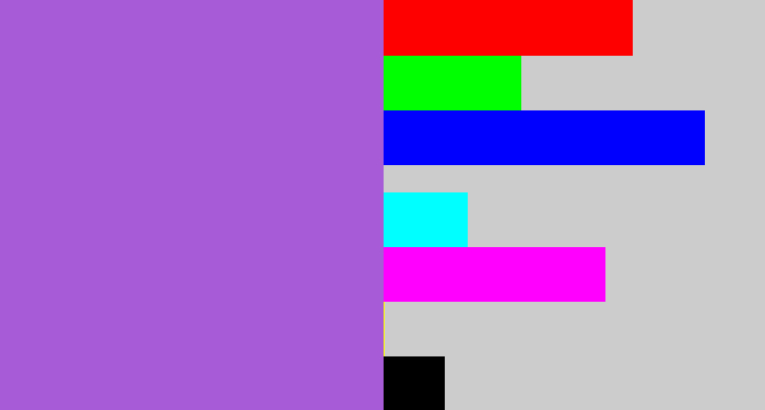 Hex color #a75bd7 - lightish purple