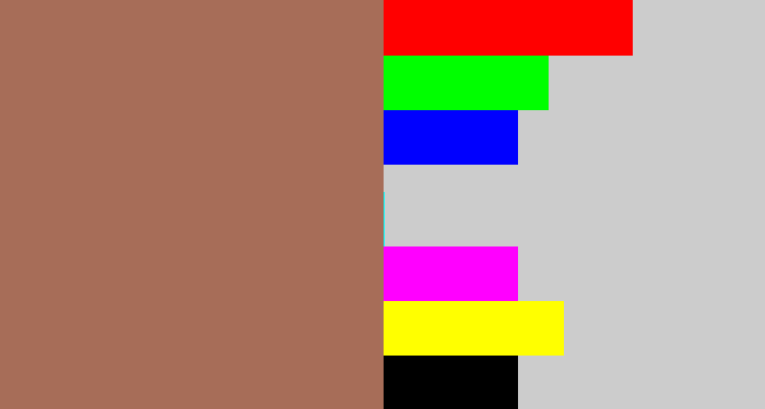 Hex color #a76d58 - brownish