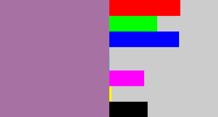 Hex color #a771a4 - dark lilac