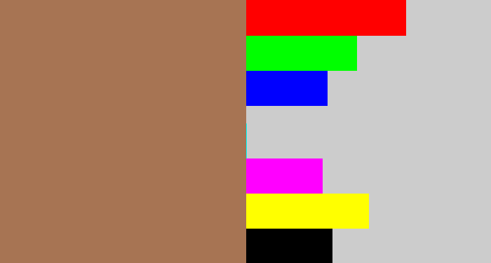 Hex color #a77453 - puce