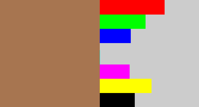 Hex color #a77550 - puce