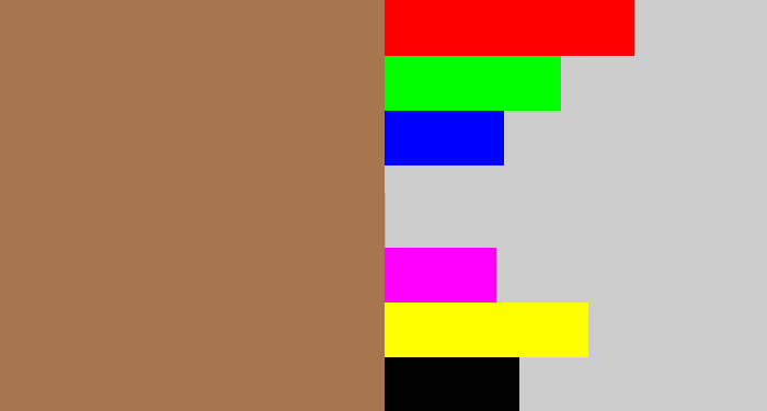 Hex color #a7764f - puce