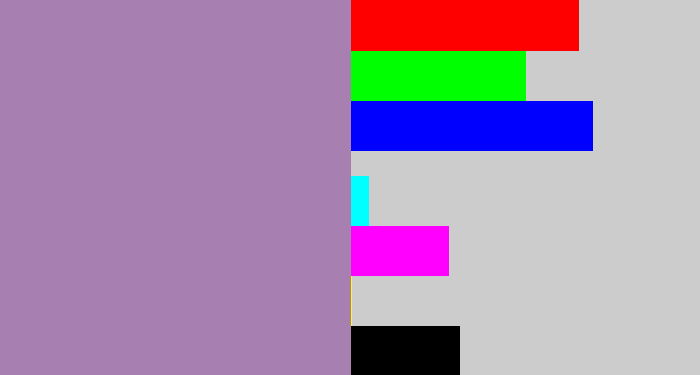 Hex color #a77fb0 - heather