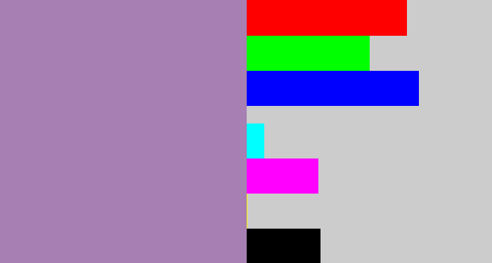 Hex color #a77fb3 - heather