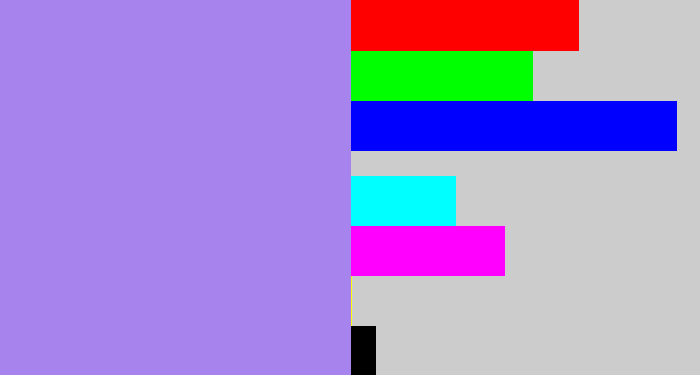 Hex color #a784ed - light urple