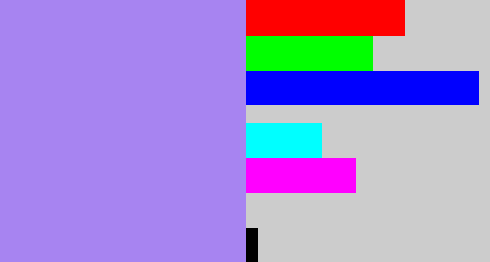 Hex color #a784f1 - light urple