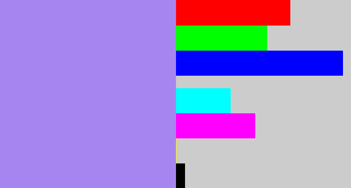 Hex color #a785f1 - light urple