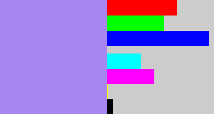 Hex color #a786f1 - light urple