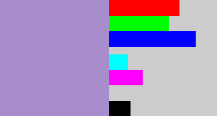 Hex color #a78dcc - pale purple
