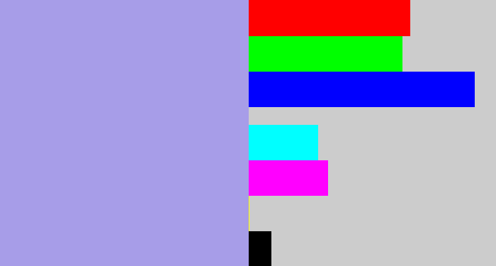 Hex color #a79de8 - pale purple