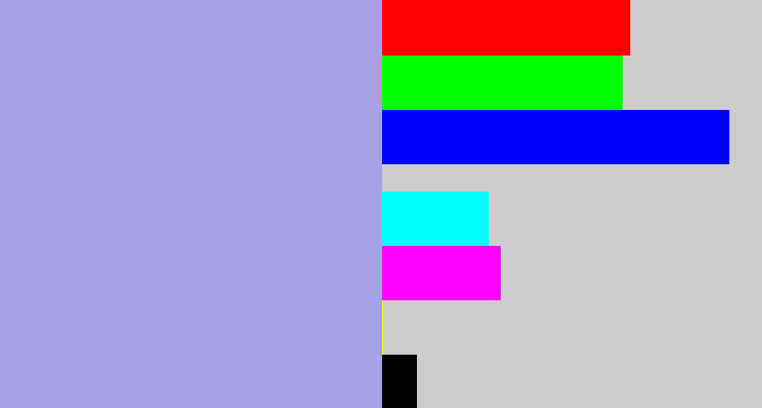 Hex color #a7a1e8 - pale purple
