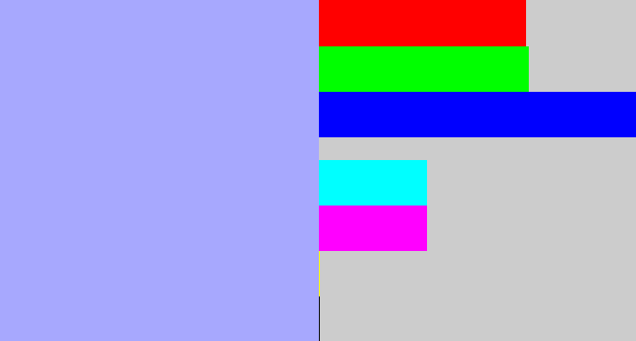 Hex color #a7a8fe - pastel blue
