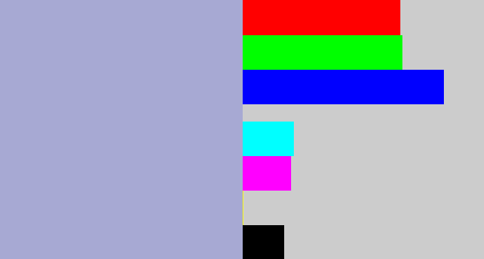 Hex color #a7a9d3 - light grey blue