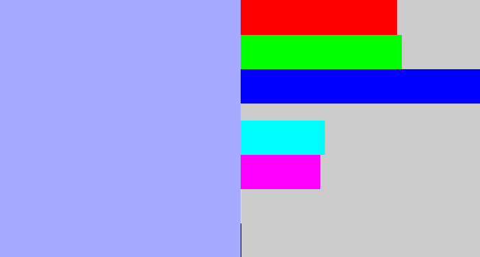Hex color #a7aaff - pastel blue