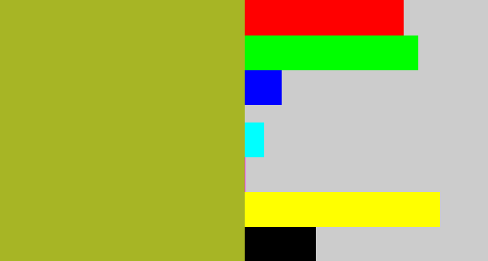 Hex color #a7b525 - pea