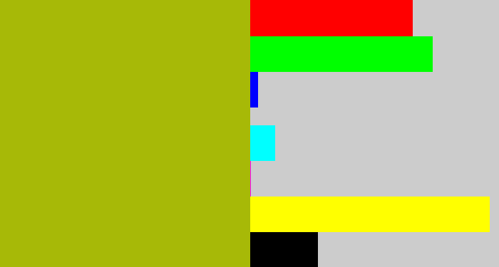 Hex color #a7b907 - mustard green