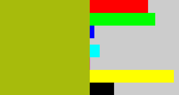 Hex color #a7bb0c - snot