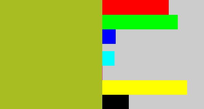Hex color #a7bd21 - pea