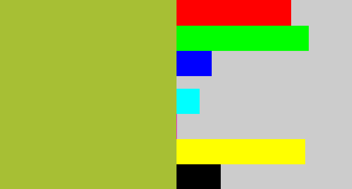 Hex color #a7bf34 - sick green