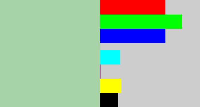 Hex color #a7d2a5 - light grey green
