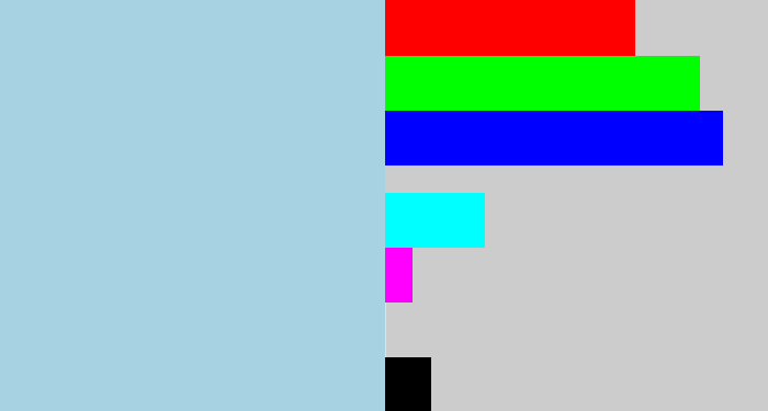 Hex color #a7d2e1 - light blue grey