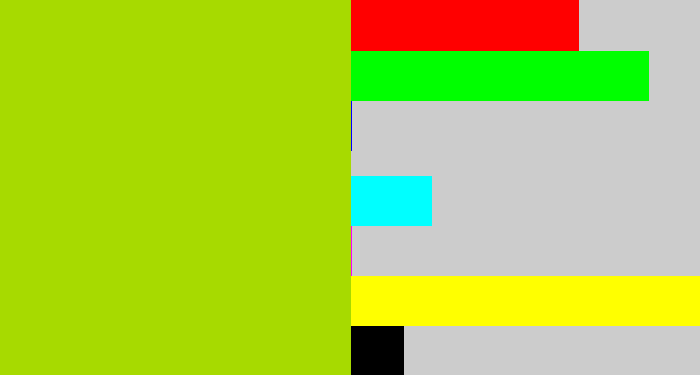 Hex color #a7da00 - green/yellow