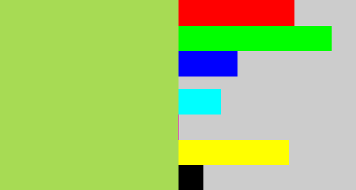 Hex color #a7db54 - kiwi