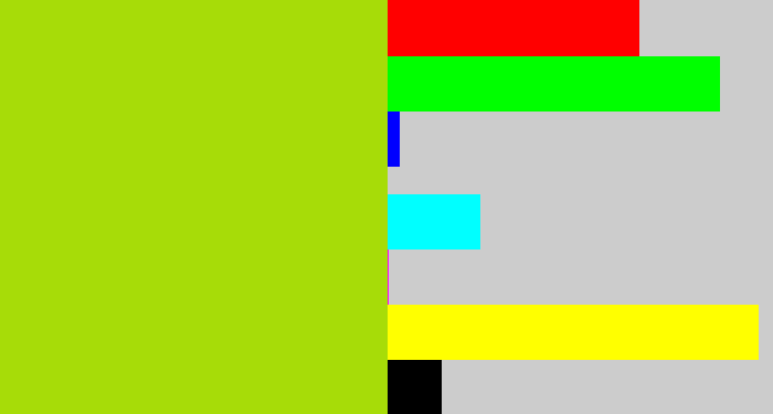 Hex color #a7dc08 - yellowish green