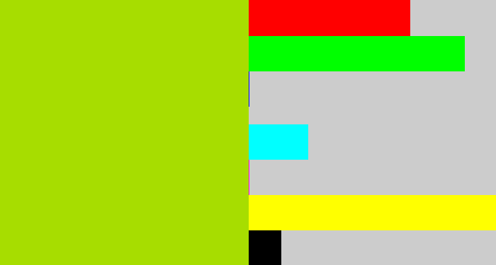 Hex color #a7dd00 - green/yellow