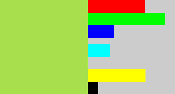 Hex color #a7e04c - kiwi