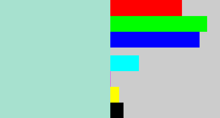 Hex color #a7e1cf - pale turquoise