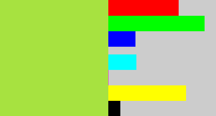 Hex color #a7e240 - kiwi